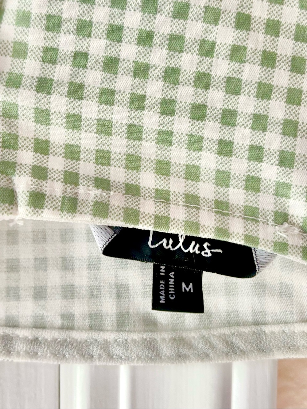 Lulus Sleeveless Green Gingham Square-Neck Dress M - Picture 3 of 3